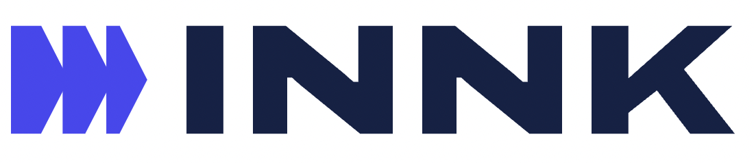 Logotipo de INNK, plataforma integral para la gestión de proyectos e innovación empresarial, con diseño minimalista en colores azul y negro.