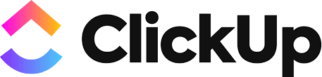 Logotipo de ClickUp, plataforma de productividad "todo en uno" para la gestión de proyectos, tareas y flujos de trabajo de un portafolio estratégico e innovación empresarial.