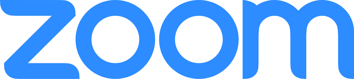 Logotipo de Zoom, software de videoconferencia utilizado para la colaboración remota en la gestión de proyectos y la revisión del portafolio estratégico de innovación empresarial.