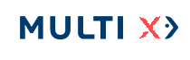 Logotipo oficial de Multi X, empresa líder en acuicultura y salmonicultura, aliado estratégico de INNK para el impulso de la innovación en el sector pesquero.